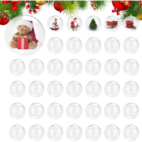 Boules décoratives transparentes à remplir de 3 15 po pour Noël les fêtes mariages et la décoration intérieure. 8 cm lot de 20 (1/5)