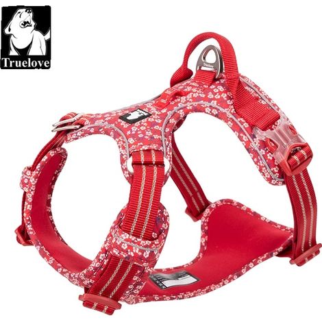Harnais pour Chien, Ajustement Réglable, Caractéristiques de Sécurité Réfléchissantes, RougeCoquelicot-a, XL (1/2)