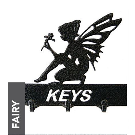 Fairy Key Holder - Rack - Solid Steel - W15 x H9 cm - Black