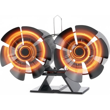 Ventilateur de poêle à bois 12 pales sans électricité, silencieux, alimenté par la chaleur, économiseur d'énergie pour cheminée et poêle (1/5)