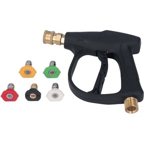 Pistolet de Nettoyage de Voiture Multifonctionnel avec 5 Buses, Pulvérisateur de Mousse Haute Pression, Matériau Durable pour un Fonctionnement Sûr, Large Application, Design