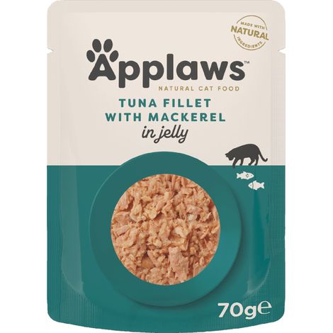 Applaws Premium Cibo umido per gatti in busta 100% Tonno Sgombro 16x70g (1/4)