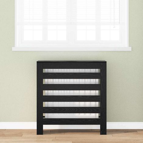 Heizkörperabdeckung Schwarz Eichen-Optik 78 x 20 x 82 cm