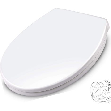 Schläfer 4664101 Copriwater Soft Close universale, chiusura ammortizzata, Sedile Wc fissaggio Quick-Release Sgancio Rapido regolable, Termoidurente Bianco