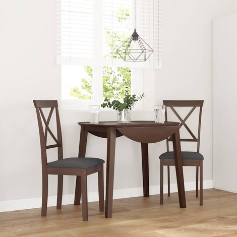 Esszimmerstühle mit Kissen 2 Stk. Braun Massivholz Gummibaum