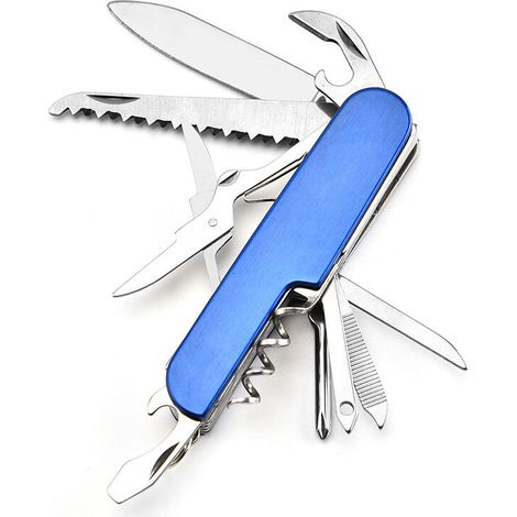Couteau Multifonction - Lame En Acier Inoxydable 420 - Ouvre-Boîtes Ouvre-Bouteilles Tournevis Phillips - Porte-Clés Compact Pour Camping Randonnée Bricolage - 1 Pièce