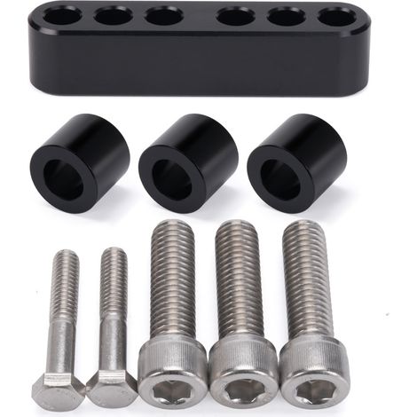 Kit d'extension de plancher pour transmission 450, compatible avec les modèles de motos Touring de 1992 à 2008 - Noir/Argent (1/3)