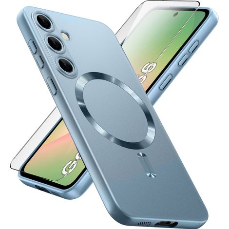 Funda para Samsung Galaxy A56 5G, ColorMag, para MagSafe, azul + cristal templado 9H (1/5)