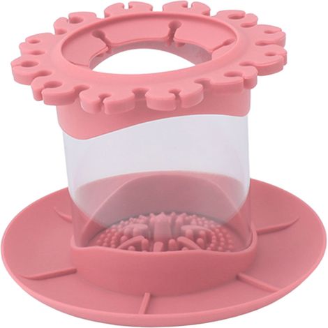 Lot rond détachable pour nettoyage pinceaux, tapis multifonction lavage pinceaux + gobelet, rose, usage maison/dortoir. (1/5)