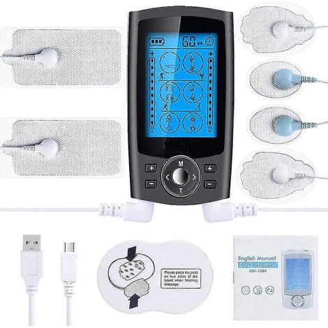 Elektrisches EMS-Muskelstimulationsgerät mit 24 Modi, Elektrodenpads, Stoßwellen-TENS-Gerät für Physiotherapie, Impulsmassagegerät für den Körper-Mix size