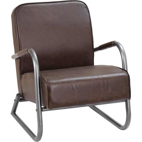 Fauteuil-Chaise de relaxation-Fauteuil Relax marron cuir véritable 315890 (1/5)