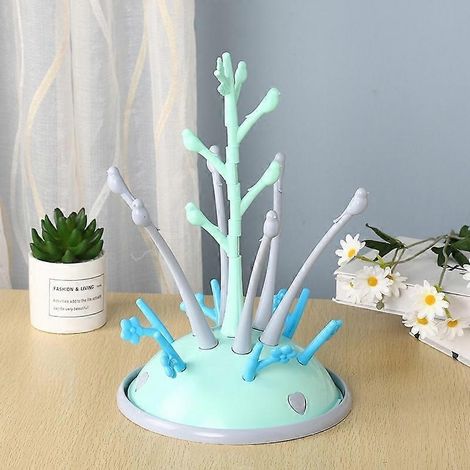 Égouttoir à bouteilles en forme d'arbre, grande capacité pour 6 bouteilles et accessoires, bac de récupération d'eau amovible (1/5)
