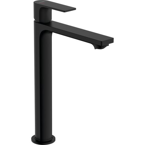 Mitigeur de lavabo avec tirette et vidage, Robinet de salle de bain avec hauteur sous bec 242 mm, max. 5l/min, Noir mat (1/5)