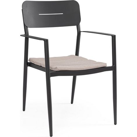 Sedia "Nebula" struttura in alluminio con cuscino seduta per interni -Antracite / Confezione da 1 Pezzo (1/4)