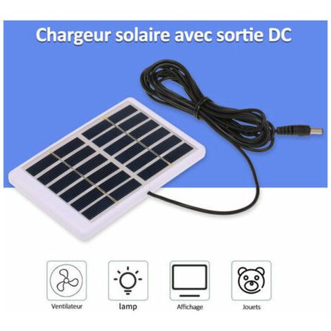 1.2W / 6V Chargeur Solaire Avec 5521 Sortie Dc 3M Câble Chargeur De Batterie Panneau Solaire Polycristallin, 84130Mm (1/4)