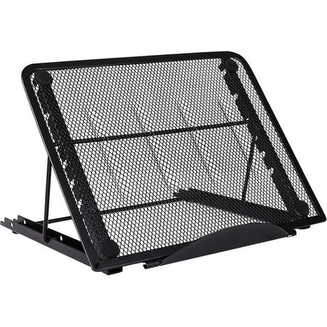 Soporte para portátil ventilado，soporte plegable de acero inoxidable para tablet. Compatible con MacBook Air Pro，color negro (1/5)