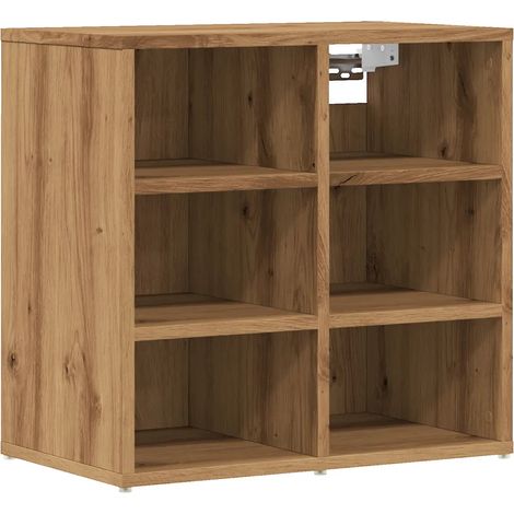 Scarpiere design elegante 52 x 30 x 50 cm 6 scomparti pratico in legno multistrato rovere artigianale 020051014