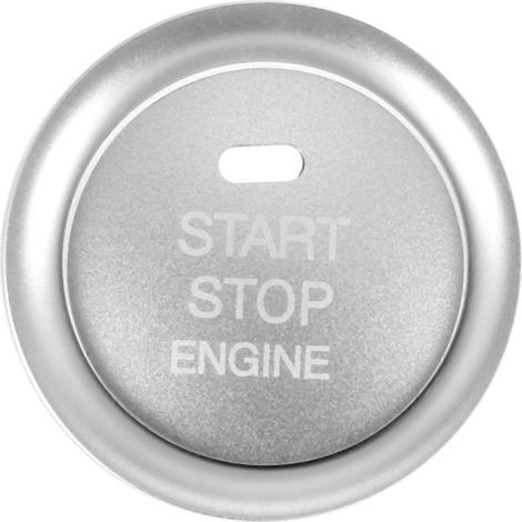Ensemble de deux pièces comprenant un bouton de démarrage sans clé en aluminium argenté et une bague décorative, compatible avec les modèles MX-5 W 6, 3, 5 et 9. (1/5)