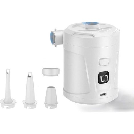 Pompa ad aria - Compressore d'aria - Pompa ad aria elettrica - Pompa per piscina - Portatile - Con indicatore LED di batteria - 5200 mAh - 400 l/min (1/4)