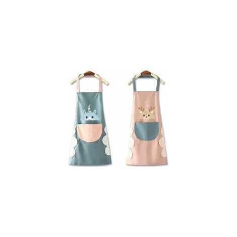 Wasserdichte Küchenschürze, 2-teiliges Set für Damen und Herren, verstellbare Schürze mit Tasche, fleckenabweisend, ideal zum Kochen (Restaurant, Garten, Grillen). (1/5)