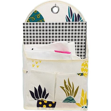 1 Bolsa de almacenamiento, colgador de puerta, bolsillos de malla, lino de algodón, impermeable, sala de estar, dormitorio, cocina (1/5)