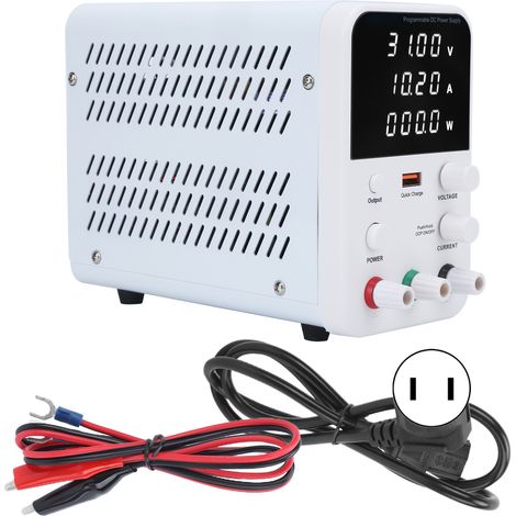 Alimentation programmable DC 30V 10A 300W USB, bloc d'alimentation de laboratoire ajustable, prise US 115V, régulateur de tension à découpage pour tests électroniques. (1/5)