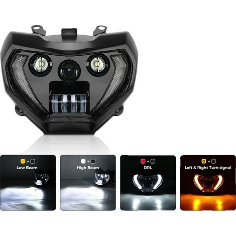 Gruppo ottico anteriore, illuminazione a LED, design impermeabile, trasparente (1/2)