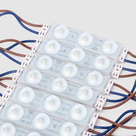 Módulo LED Pro 50 Piezas 75W IP67 220V AC para Carteles Publicitarios 3000K Blanco Cálido