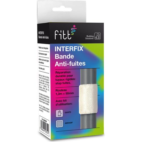Interplast – Bande de réparation anti-fuites pour tuyaux rigides 3/8'' à 1'' – Réparation durable jusqu'à 5 mm – Adhère sur tous matériaux – Durcissement rapide