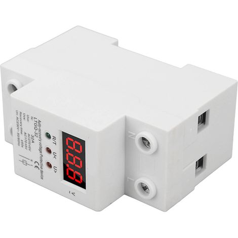 Über-/Unterspannungsschutzrelais 230 V AC 32 A 2-polig mit Digitalanzeige, automatischer Rückstellung für Schaltschränke, LTGQ-32-Schutzschalter
