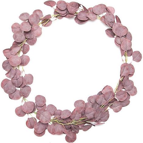Couronne d'eucalyptus artificiel violet pour décoration murale, guirlande de 3 pièces (1/5)