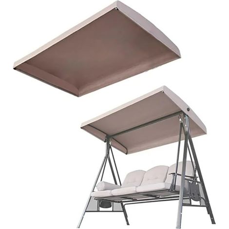 Toile de rechange pour balancelle d'extérieur, toile de rechange pour balancelle de porche aquatique 2 ou 3 places, auvent en polyester pour balancelle de patio, protection solaire (Dimensions : 2 pla (1/5)