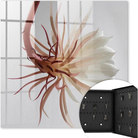 Armoire à clés - (30 cm x 30 cm) - Boîte à clés murale - Coffret de rangement pour clés - Couleur noire - Ouverture vers la droite - Pour maison et bureau - L'élégance de la nature