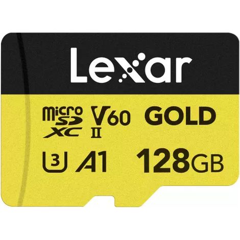 Carte mémoire microSDXC Lexar Gold 128 Go UHS-II V60 A1 (1/5)