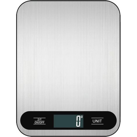 Balanza de cocina digital de hasta 10 kg con pantalla LCD y acero inoxidable. (1/5)