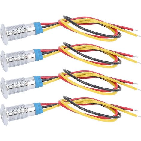 juegos de LED redondos precableados, impermeables, de 2 colores, con ánodo común, 8 mm, 36 V (rojo y amarillo), edición 0618 (1/4)