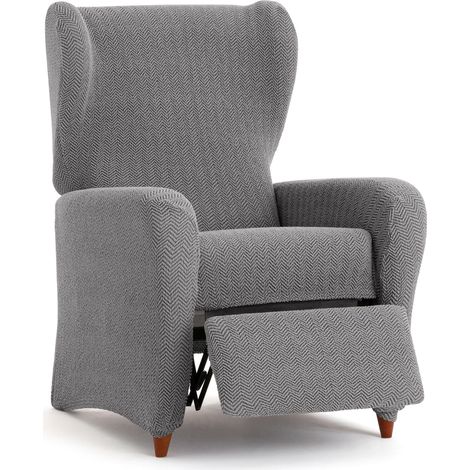 Housse bi-élastique pour Fauteuil de Relaxation Super élastique - Housse de Fauteuil de Relaxation Couleur Grise Adaptable, Respirante et Facile à Installer avec des mousses de Fixation (1/5)