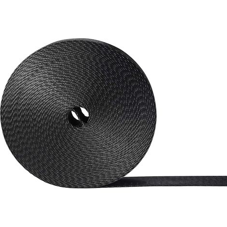 45 m Rolle robustes Nylongewebe (2 cm breit), für Geräte im Innen- und Außenbereich, Heimwerkerarbeiten und Reparaturen (schwarz)