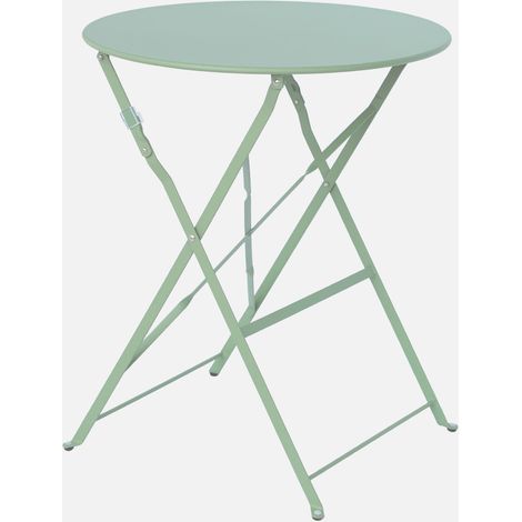 Tavolo da giardino bistrot pieghevole in acciaio, 2 posti, Ø60cm