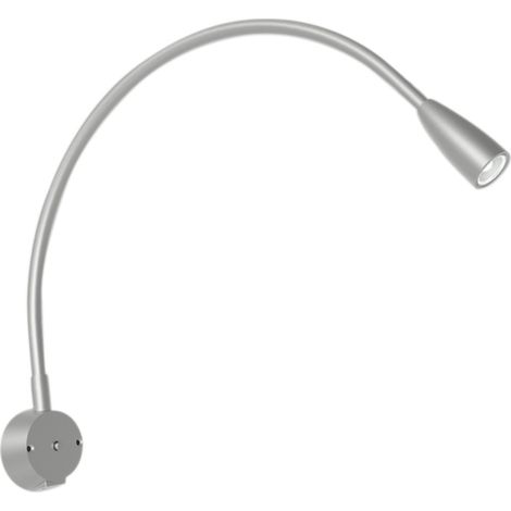 L&S Led Bettpaneelleuchte Legis 24 V/DC alufarbig mit USB-Charger - LED-Bettleuchte mit flexiblem Arm und integriertem USB-Ladeanschluss, 3000K, 1,2W (1/5)