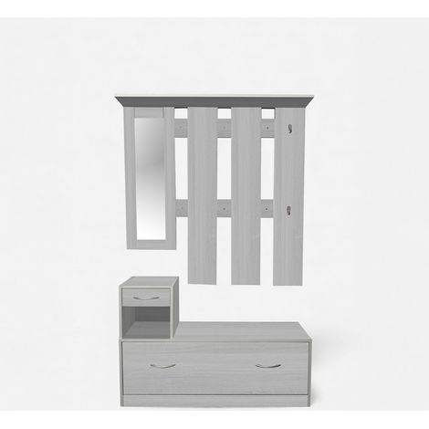Conjunto de perchero de entrada funcional Arcohang - Blanco (1/3)