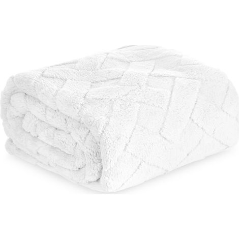 FUNDA DE MANTA EUROFIRANY FLANO D91 ESTAMPADO CARO 70X160CM BLANCO (1/5)