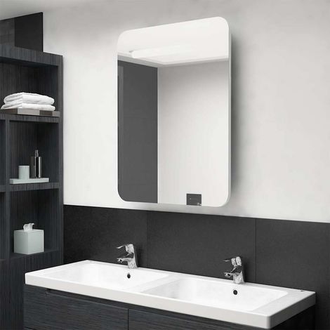 vidaXL Armario de baño con espejo LED blanco brillante 60x11x80 cm (1/5)
