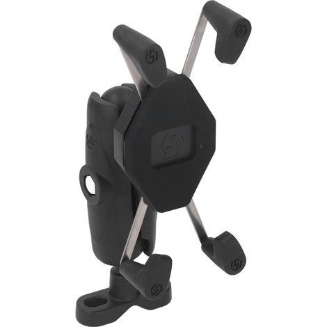 Universelle Motorrad-Handyhalterung, vibrationsdämpfend, 360° drehbar, Lenkerbefestigung. (1/4)