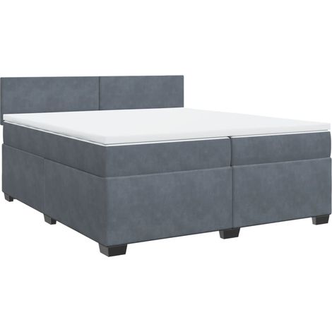 Maison Exclusive - Giroletto a Molle con Materasso Grigio Scuro 200x200 cm Velluto
