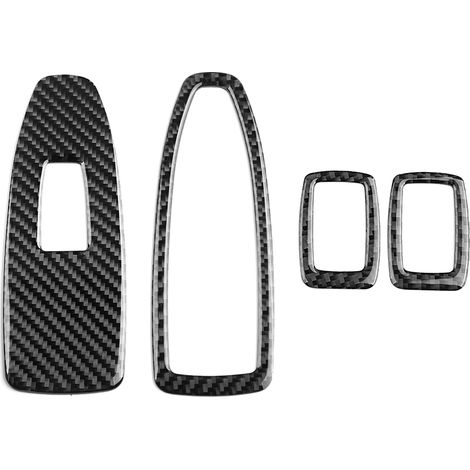4pcs Trim Carbone Film Protection Panneau Lève-Vitre Sticker BMW Série 3 Série 4 2013-2019 Couverture Décorative (1/5)