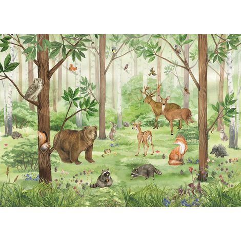 Papier peint intissé animaux de la forêt 375 x 270 cm (1/3)