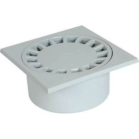 Nicoll – Siphon de cour 20x20 cm – Sortie verticale Ø80 mâle et Ø90 femelle – Garde d'eau 36 mm – Résistance 1,5 tonne par roue (1/8)
