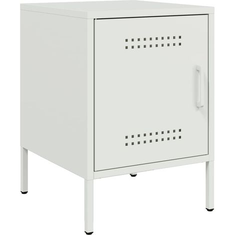 Maison Exclusive - Mesita de noche de acero blanco 36x39x50,5 cm