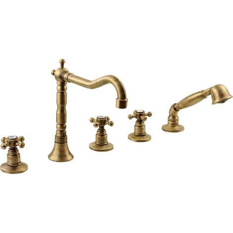Sapho Reitano Rubinetteria Antea - Miscelatore per bordo vasca, installazione a 5 fori, bronzo 3886